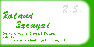roland sarnyai business card